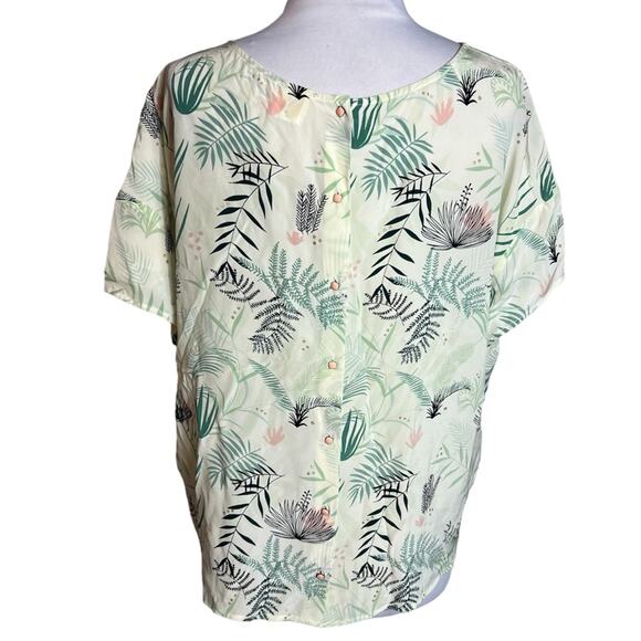 Des Petits Hauts palm jungle silk blouse Sz S - Picture 2 of 9